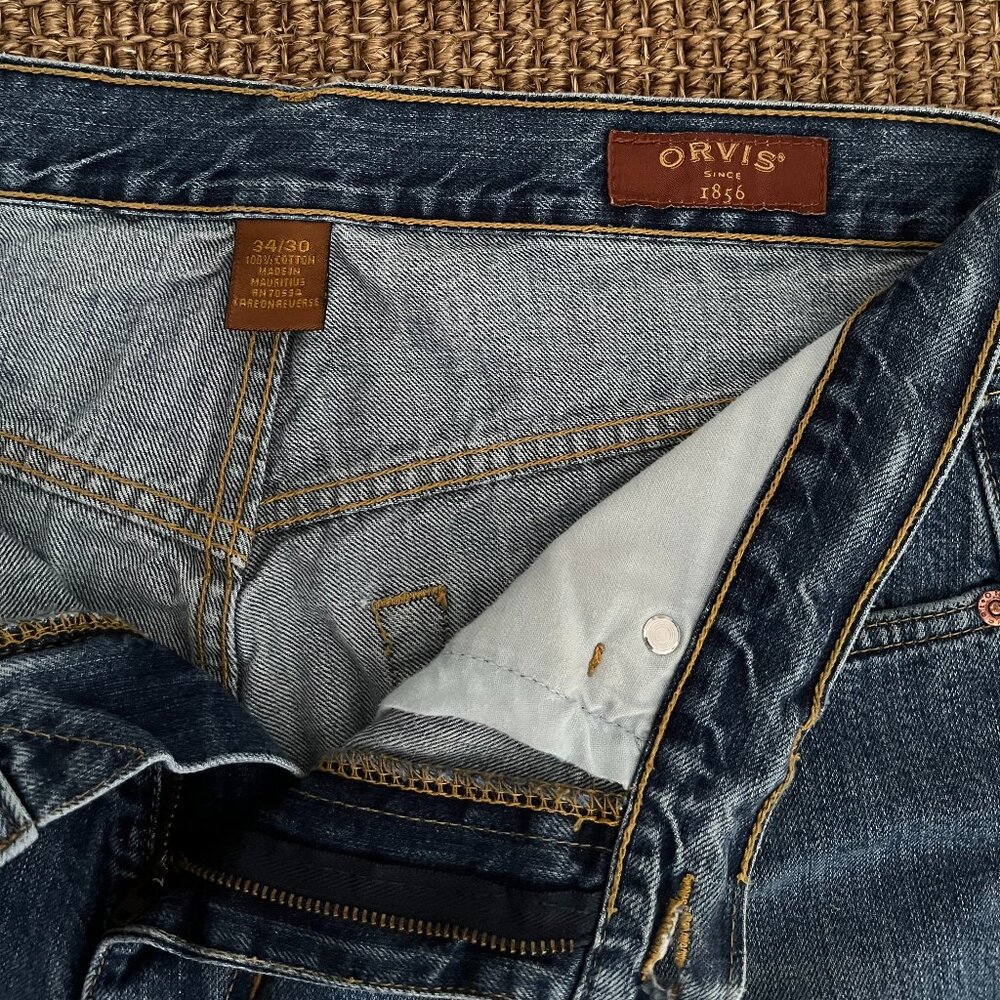 Orvis Men's Blue Denim Jeans - Classic Straight Fit 34x30 - Picture 5 of 5